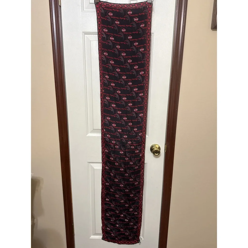 Harley-Davidson Scarf Logo Print 100‎ % Silk Neck Scarf Biker Bandana